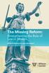 The Missing Reform: Strengthening the Rule of Law in Mexico EDITED BY VIRIDIANA RÍOS AND DUNCAN WOOD