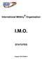 International Mölkky Organisation I.M.O. STATUTES. August 2016 Edition