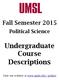 Undergraduate Course Descriptions