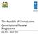The Republic of Sierra Leone Constitutional Review Programme