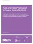 PUBLIC PERCEPTIONS OF WOMEN IN LEADERSHIP