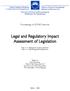 Legal and Regulatory Impact Assessment of Legislation