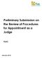 Preliminary Submission on the Review of Procedures for Appointment as a Judge FLAC