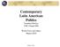 Contemporary Latin American Politics Jonathan Hartlyn UNC-Chapel Hill. World View and others March 2010