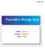 Population Biology Quiz