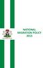 FEDERAL REPUBLIC OF NIGERIA NATIONAL MIGRATION POLICY 2015