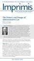 Imprimis. The History and Danger of Administrative Law