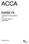 PAPER F4 CORPORATE AND BUSINESS LAW SCOTTISH VARIANT SUPPLEMENT