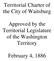 Territorial Charter of the City of Waitsburg. Approved by the Territorial Legislature of the Washington Territory.