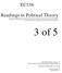 EC336 Social Policy Analysis Woods College of Advancing Studies, Boston College Readings in Political Theory 3 of 5 Professor Ware Spring, 2006