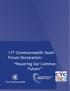 11 th Commonwealth Youth Forum Declaration: Powering Our Common Future