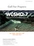 WCSMO-7. Call for Papers. May 21(Mon) ~ May 25(Fri), 2007 COEX, Seoul, Korea. 7 th World Congress on Structural and Multidisciplinary Optimization