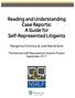 Reading and Understanding Case Reports: A Guide for Self-Represented Litigants. Margarita Dvorkina & Julie Macfarlane