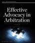 Effective Advocacy in Arbitration