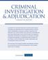 CRIMINAL INVESTIGATION & ADJUDICATION