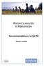 Women s security In Afghanistan. Recommendations to NATO