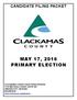 MAY 17, 2016 PRIMARY ELECTION CANDIDATE FILING PACKET