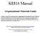 KEHA Manual. Organizational Materials Guide