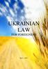 UKRAINIAN LAW FOR FOREIGNERS