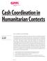 Cash Coordination in Humanitarian Contexts