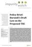 Policy Brief: Burundi s Draft Law on the Proposed TRC