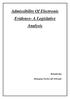 Admissibility Of Electronic Evidence- A Legislative Analysis