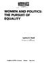 WOMEN AND POLITICS: THE PURSUIT OF EQUALITY