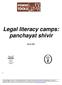 Legal literacy camps: panchayat shivir March 2005