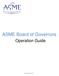 ASME Board of Governors. Operation Guide