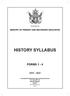 ZIMBABWE MINISTRY OF PRIMARY AND SECONDARY EDUCATION HISTORY SYLLABUS FORMS