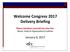 Welcome Congress 2017 Delivery Briefing