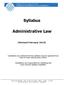 Syllabus. Administrative Law