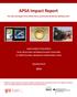 APSA Impact Report. Reporting Period