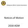 Aldergrove Minor Hockey Association. Notices of Motion 2018 AGM