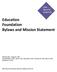 Education Foundation Bylaws and Mission Statement