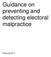 Guidance on preventing and detecting electoral malpractice