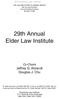 29th Annual Elder Law Institute