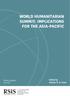WORLD HUMANITARIAN SUMMIT: IMPLICATIONS FOR THE ASIA-PACIFIC