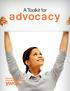 A Toolkit for. advocacy