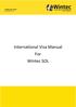 International Visa Manual For Wintec SOL