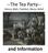 --The Tea Party-- History, Myth, Tradition, Meme, Belief. and Information