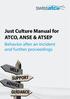 Just Culture Manual for ATCO, ANSE & ATSEP. Behavior after an incident and further proceedings
