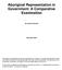Aboriginal Representation in Government: A Comparative Examination