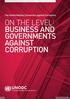 ON THE LEVEL: BUSINESS AND GOVERNMENTS AGAINST CORRUPTION