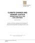 CLIMATE CHANGE AND GENDER JUSTICE