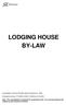 LODGING HOUSE BY-LAW