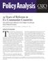 PolicyAnalysis. The transition from socialism to the market. 25 Years of Reforms in Ex-Communist Countries