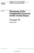 Comptroller General. of the United States. Decisions of the. Volume 70 GAO. Pages