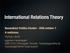 International Relations Theory Nemzetközi Politika Elmélet október 7. A realizmus.