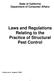 State of California Department of Consumer Affairs. Laws and Regulations Relating to the Practice of Structural Pest Control